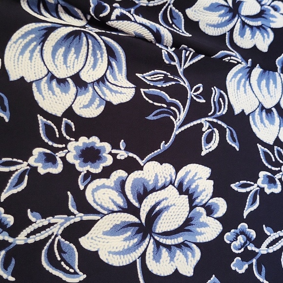 Tacera Navy Floral Flowy Short Dress M Medium - Picture 3 of 6